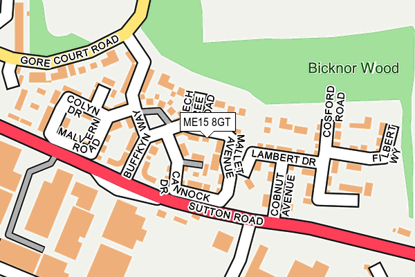 ME15 8GT map - OS OpenMap – Local (Ordnance Survey)