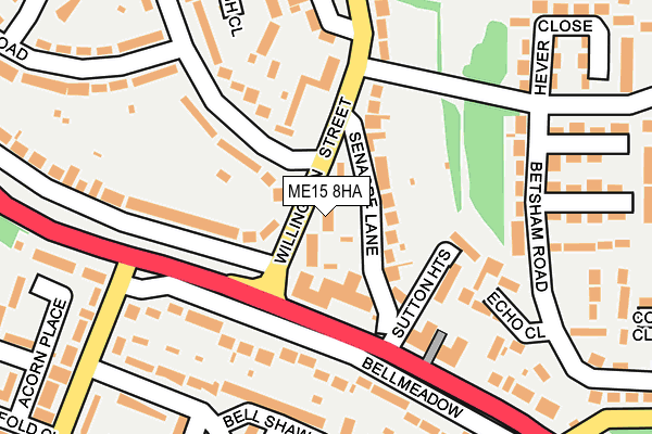 ME15 8HA map - OS OpenMap – Local (Ordnance Survey)