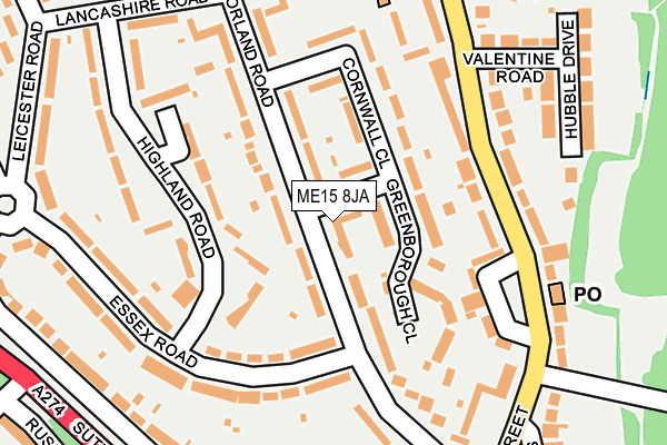 ME15 8JA map - OS OpenMap – Local (Ordnance Survey)
