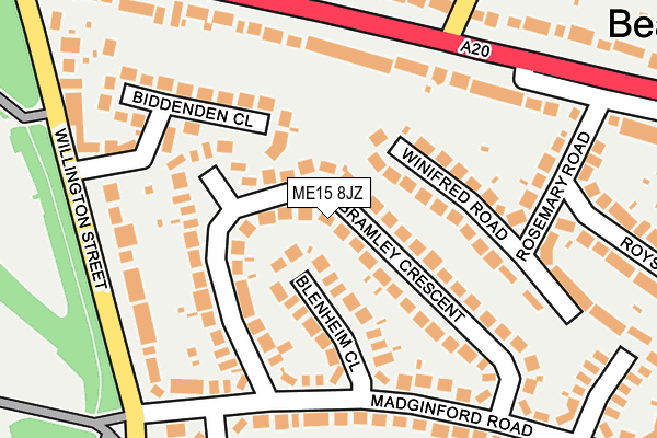 ME15 8JZ map - OS OpenMap – Local (Ordnance Survey)
