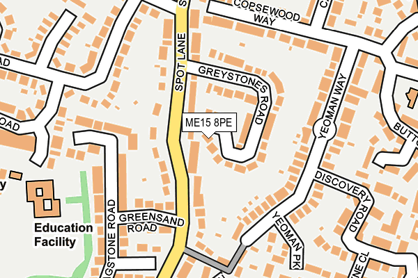 ME15 8PE map - OS OpenMap – Local (Ordnance Survey)