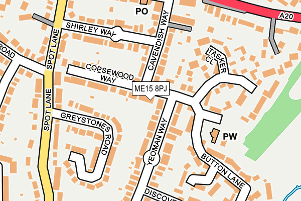 ME15 8PJ map - OS OpenMap – Local (Ordnance Survey)