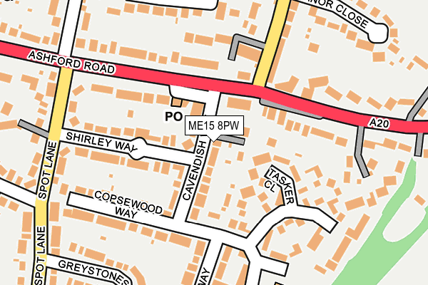 ME15 8PW map - OS OpenMap – Local (Ordnance Survey)