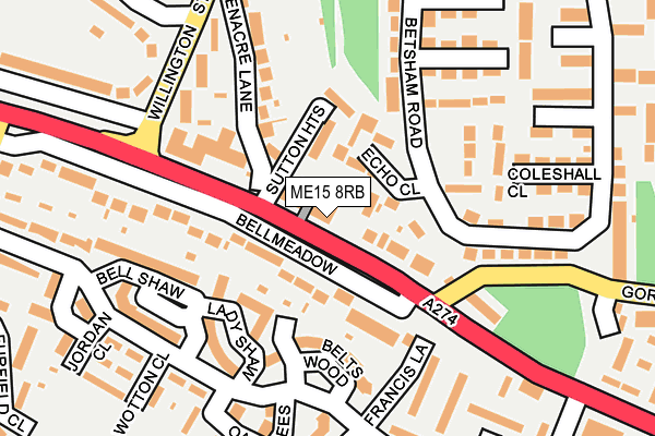 ME15 8RB map - OS OpenMap – Local (Ordnance Survey)
