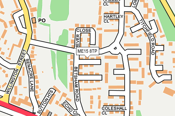 ME15 8TP map - OS OpenMap – Local (Ordnance Survey)