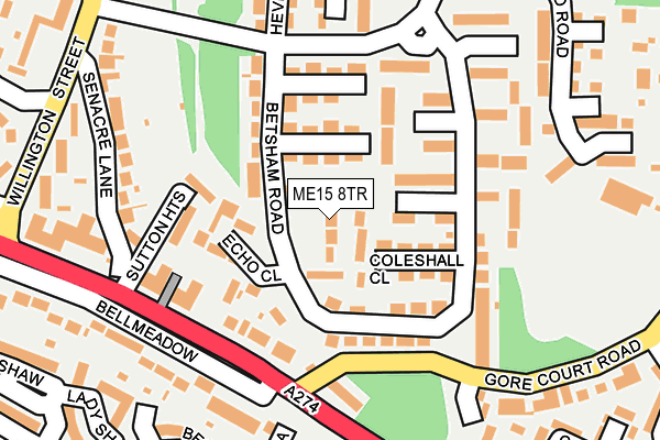 ME15 8TR map - OS OpenMap – Local (Ordnance Survey)