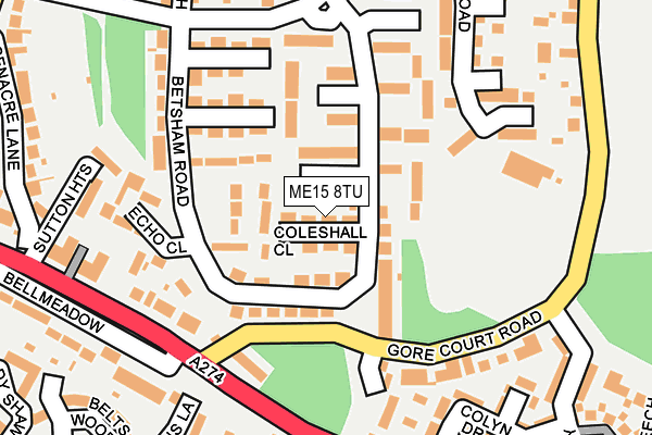 ME15 8TU map - OS OpenMap – Local (Ordnance Survey)