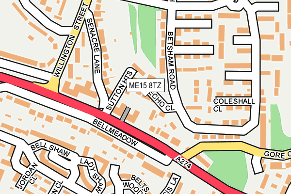 ME15 8TZ map - OS OpenMap – Local (Ordnance Survey)
