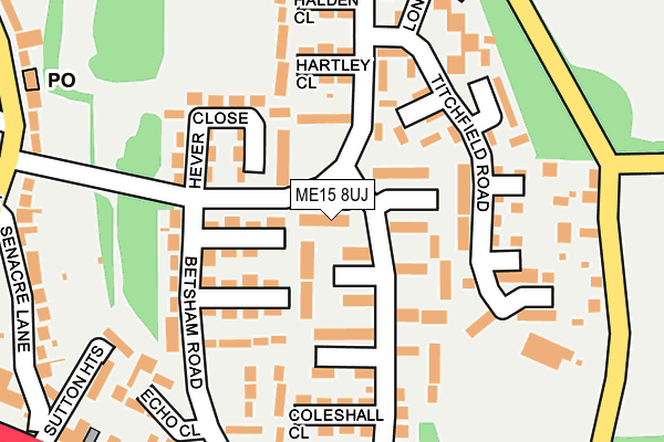 ME15 8UJ map - OS OpenMap – Local (Ordnance Survey)