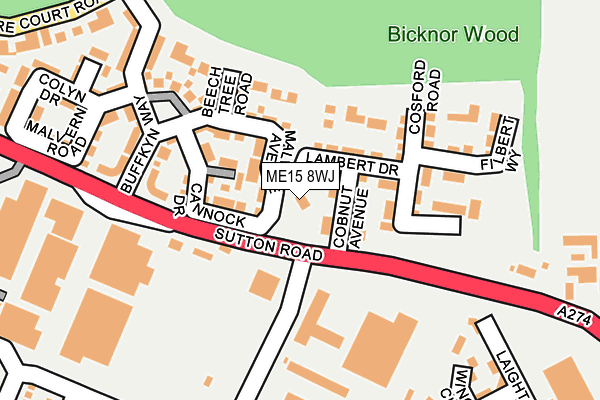ME15 8WJ map - OS OpenMap – Local (Ordnance Survey)