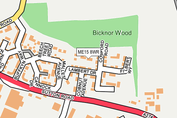 ME15 8WR map - OS OpenMap – Local (Ordnance Survey)