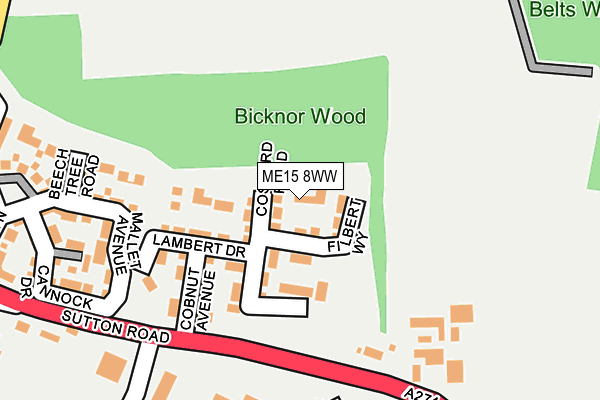 ME15 8WW map - OS OpenMap – Local (Ordnance Survey)