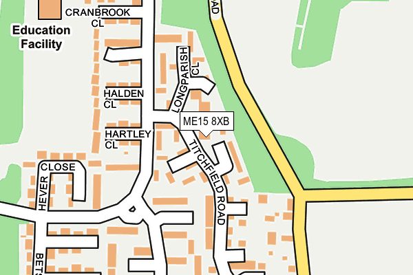 ME15 8XB map - OS OpenMap – Local (Ordnance Survey)