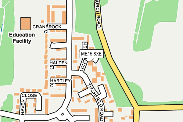 ME15 8XE map - OS OpenMap – Local (Ordnance Survey)
