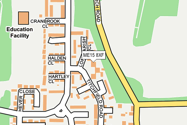 ME15 8XF map - OS OpenMap – Local (Ordnance Survey)