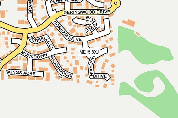 ME15 8XJ map - OS OpenMap – Local (Ordnance Survey)