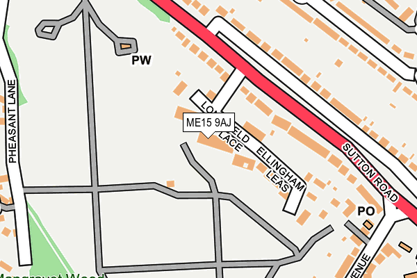 ME15 9AJ map - OS OpenMap – Local (Ordnance Survey)