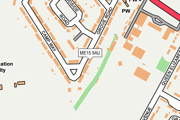 ME15 9AU map - OS OpenMap – Local (Ordnance Survey)