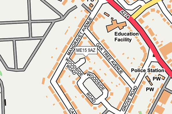 ME15 9AZ map - OS OpenMap – Local (Ordnance Survey)