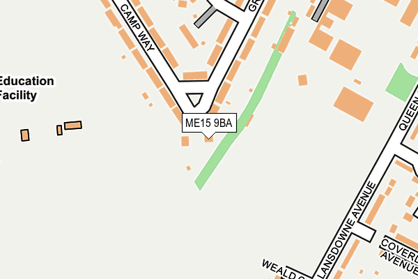 ME15 9BA map - OS OpenMap – Local (Ordnance Survey)