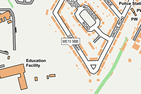ME15 9BB map - OS OpenMap – Local (Ordnance Survey)