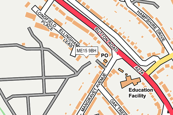 ME15 9BH map - OS OpenMap – Local (Ordnance Survey)