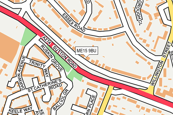 ME15 9BU map - OS OpenMap – Local (Ordnance Survey)