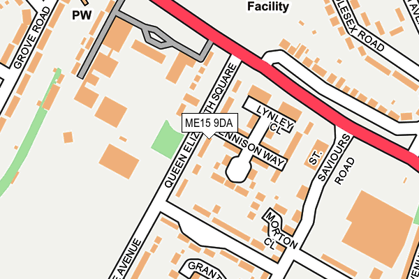 ME15 9DA map - OS OpenMap – Local (Ordnance Survey)