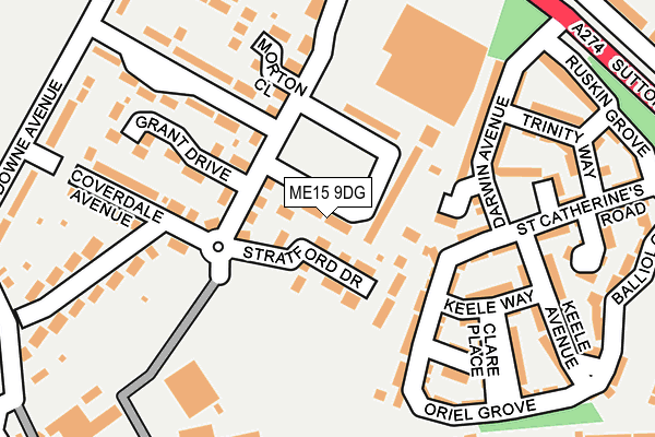 ME15 9DG map - OS OpenMap – Local (Ordnance Survey)