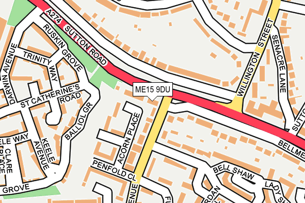 ME15 9DU map - OS OpenMap – Local (Ordnance Survey)