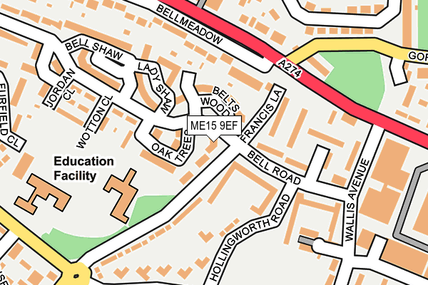 ME15 9EF map - OS OpenMap – Local (Ordnance Survey)