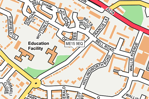 ME15 9EQ map - OS OpenMap – Local (Ordnance Survey)