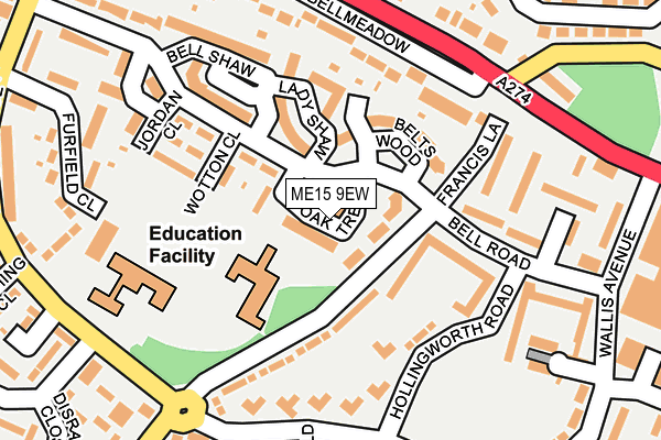 ME15 9EW map - OS OpenMap – Local (Ordnance Survey)
