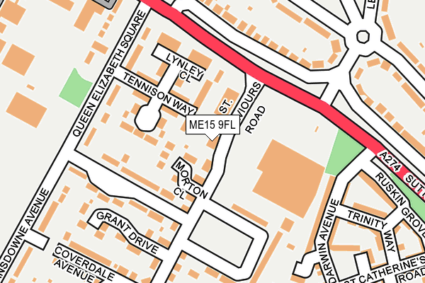 ME15 9FL map - OS OpenMap – Local (Ordnance Survey)