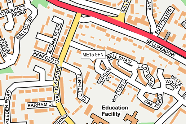 ME15 9FN map - OS OpenMap – Local (Ordnance Survey)
