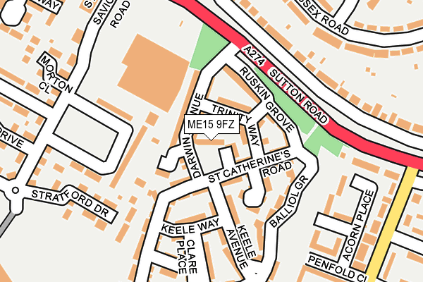 ME15 9FZ map - OS OpenMap – Local (Ordnance Survey)