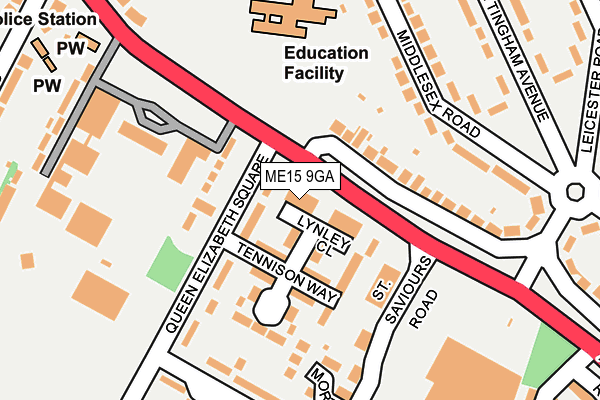 ME15 9GA map - OS OpenMap – Local (Ordnance Survey)