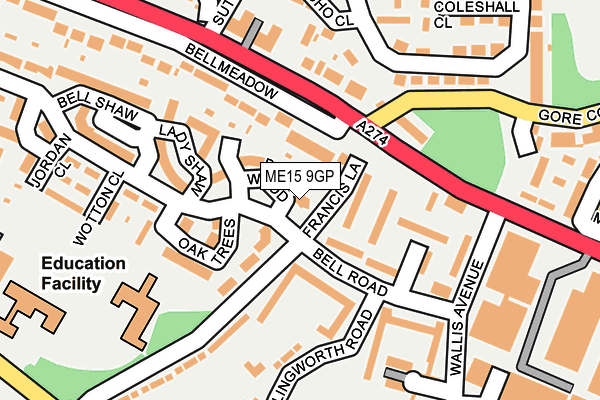 ME15 9GP map - OS OpenMap – Local (Ordnance Survey)