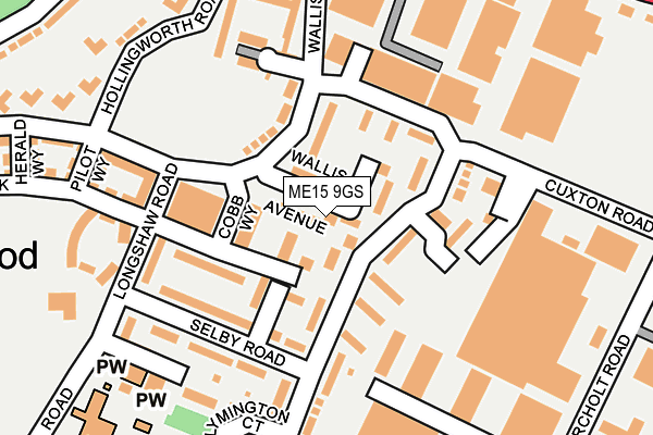ME15 9GS map - OS OpenMap – Local (Ordnance Survey)