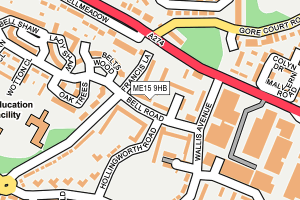 ME15 9HB map - OS OpenMap – Local (Ordnance Survey)