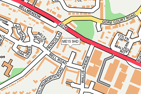 ME15 9HD map - OS OpenMap – Local (Ordnance Survey)