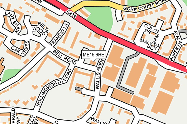 ME15 9HE map - OS OpenMap – Local (Ordnance Survey)