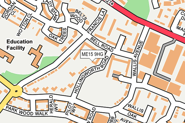 ME15 9HG map - OS OpenMap – Local (Ordnance Survey)