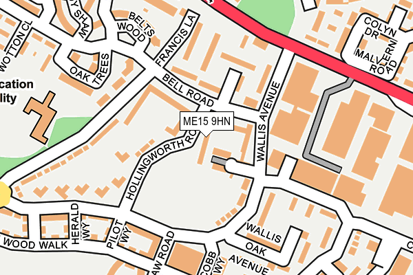 ME15 9HN map - OS OpenMap – Local (Ordnance Survey)