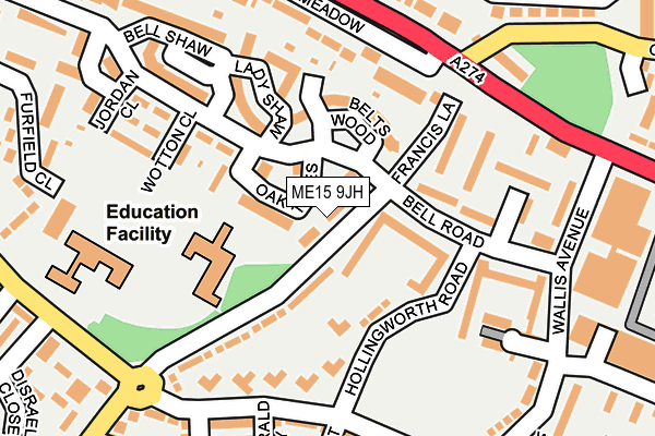 ME15 9JH map - OS OpenMap – Local (Ordnance Survey)