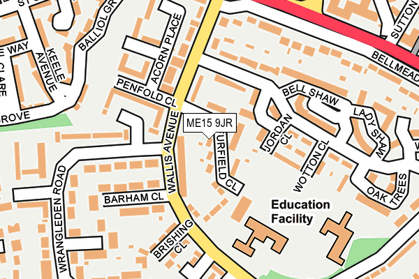 ME15 9JR map - OS OpenMap – Local (Ordnance Survey)