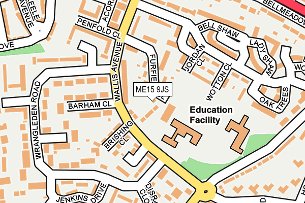 ME15 9JS map - OS OpenMap – Local (Ordnance Survey)