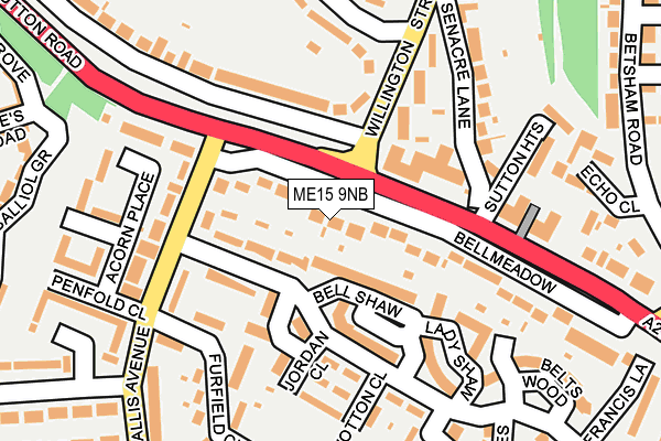 ME15 9NB map - OS OpenMap – Local (Ordnance Survey)