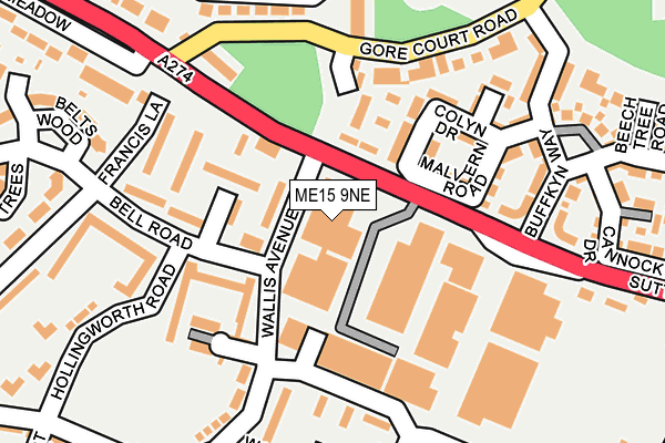 ME15 9NE map - OS OpenMap – Local (Ordnance Survey)