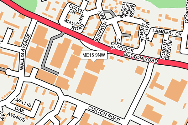 ME15 9NW map - OS OpenMap – Local (Ordnance Survey)